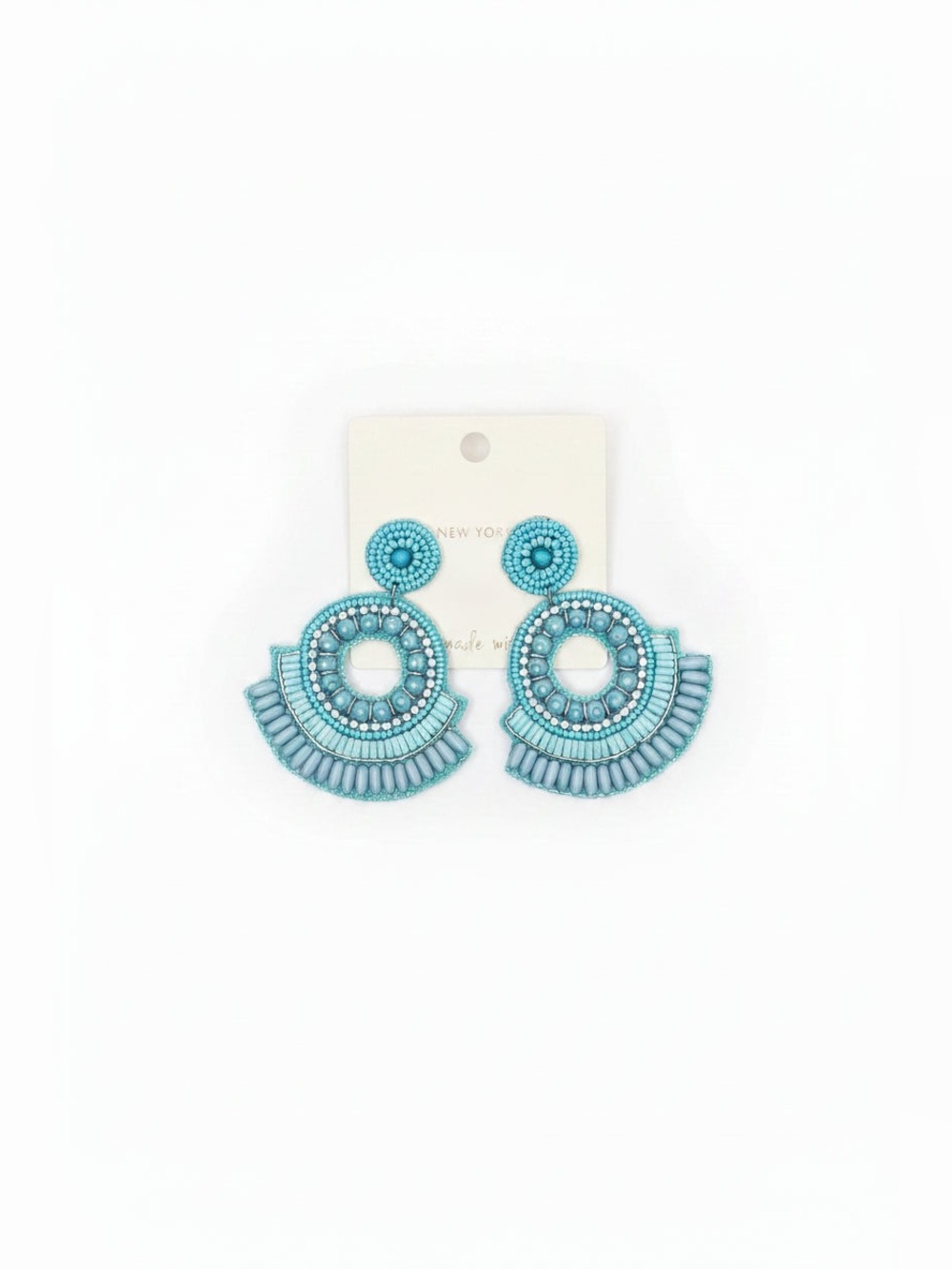 Chandelier Blue Beaded Earrings